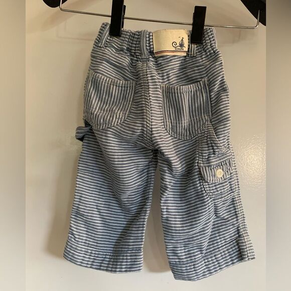 Bit’z Kids Horizontal Striped Blue and White Cargo Pants - Picture 3 of 9